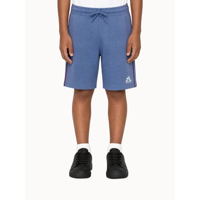 Short en molleton léger avec bandes côtés contrastées Tricolores LE COQ SPORTIF