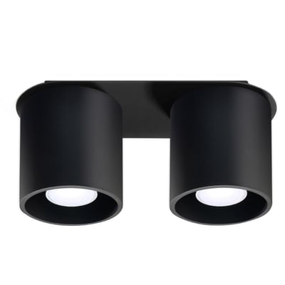 Plafonnier Aluminium Noir GU10 2 Orbis EDEN
