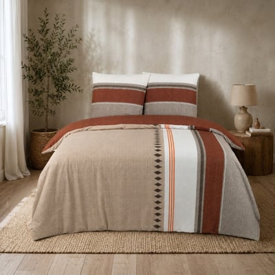 Housse de couette 240x220 RHODA + 2 taies Percale de coton DECORATIE