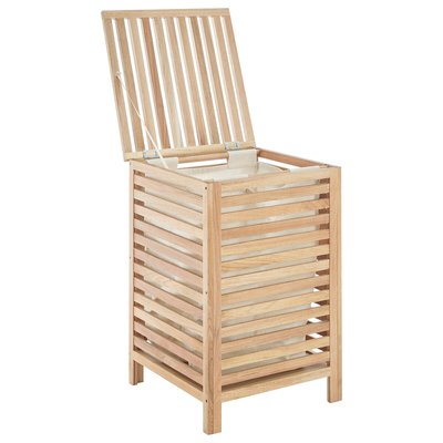 Slatted Laundry Hamper in Walnut Wood SO'HOME