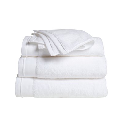 Serviette de toilette 100% Coton BIO, DOUCEUR NATURE BLANC CERISE