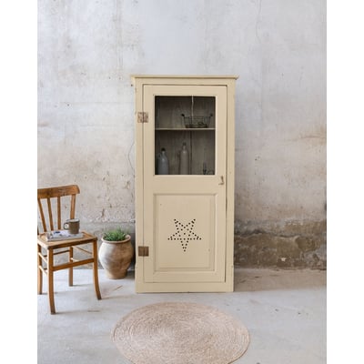 bonnetière en bois beige à porte grillagée  Blandine N°518 - Bon état DEBONGOUT