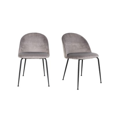 Lot de 2 chaises en velours avec pieds noirs - GENEVE HOUSE NORDIC