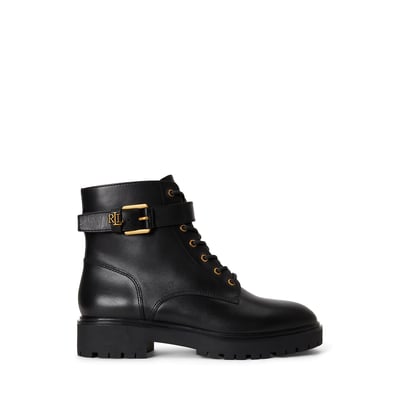Allyson Lace-Up Leather Ankle Boots LAUREN RALPH LAUREN