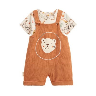Ensemble salopette bébé en gaze de coton et t-shirt Tango PETIT BEGUIN