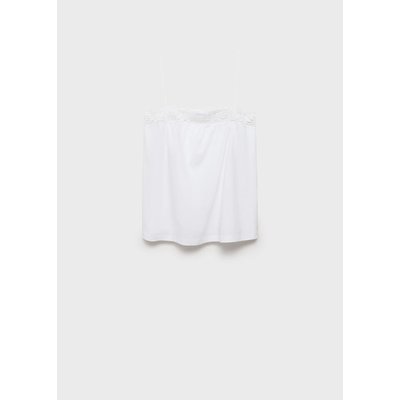 Top coton détails dentelle MANGO