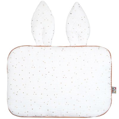 Oreiller plat coussin lapin réversible en gaze de coton JEANNE SEVIRA KIDS