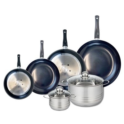4 poêles 20/24/28/32cm + 2 faitouts 14/24cm PRIMA BRILLANT ELO