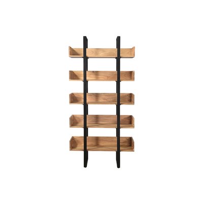 Bibliothèque industrielle en bois massif et métal noir L90 cm TAO MILIBOO