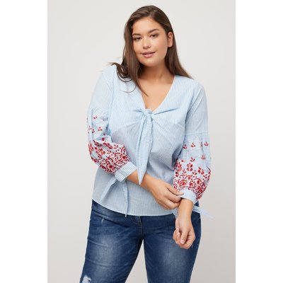 Chemisier, broderie, ligne en A, col en V ULLA POPKEN