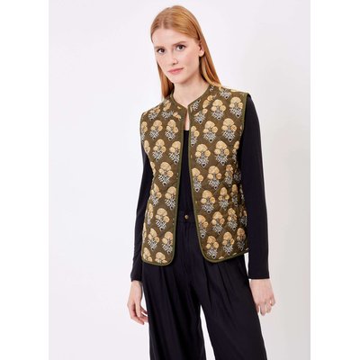 Veste sans manches réversible matelassée imprimée en coton GIA LA FIANCÉE