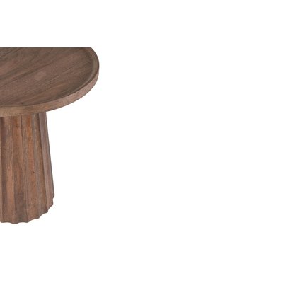 Table basse ronde en manguier brun contemporaine L46 - AGRA HELLIN, DEPUIS 1862