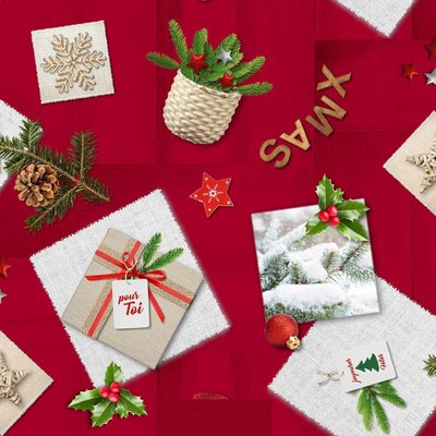 Nappe Toile cirée au mètre Noel christmas DOUCEUR D'INTÉRIEUR
