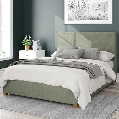 Garland Velvet Storage Ottoman Bed with Plain Upholstered Headboard ASPIRE
