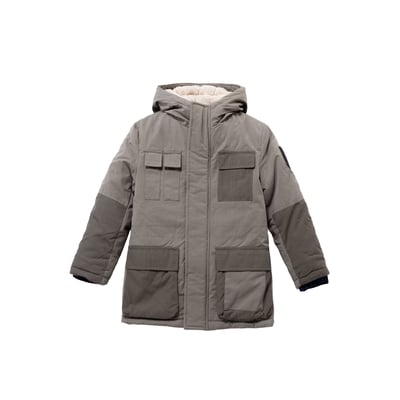 Parka Mi-saison IKKS Pour Garçon - Taille 5 Ans - Couleur Gris/noir - Occasion Très Bon état