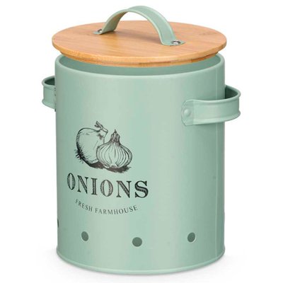 Boîte à oignons en métal vert 14x17.5x20cm WADIGA
