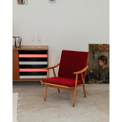 Fauteuil rouge Jakob N°437 - Bon état DEBONGOUT