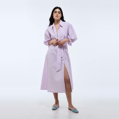 Robe midi cintrée rayée en coton BIO GOTS MONOPRIX