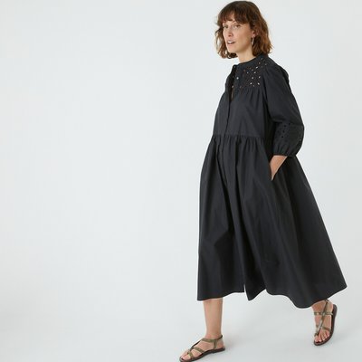 Robe évasée longue, avec broderies LA REDOUTE COLLECTIONS