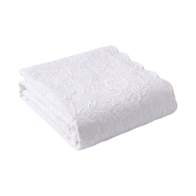 Jeté de lit Plume de Coton - Coton piqué jacquard TRADITION DES VOSGES