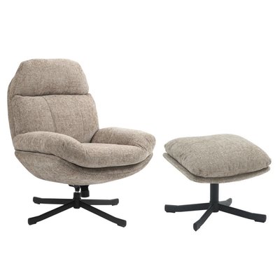 Fauteuil relax et repose pieds en tissu - CHILL MATHI DESIGN