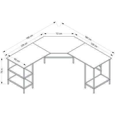 Bureau d'angle en aggloméré Power HANAH HOME