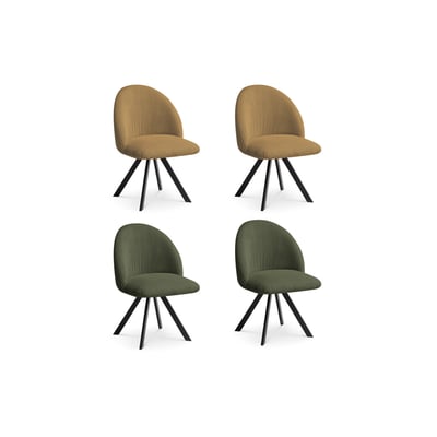 Lot de 4 chaises velours côtelé, LALIE BOBOCHIC