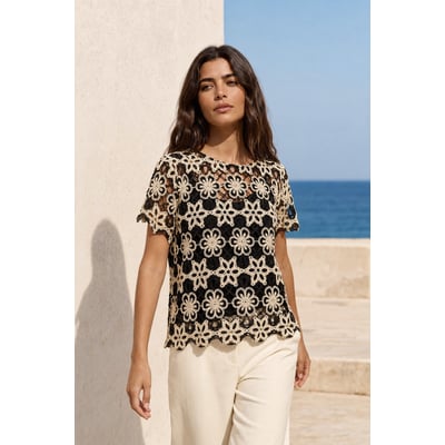 Top manches courtes col rond imprimé floral TOEL LA PETITE ETOILE