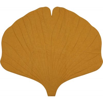 Tapis enfant en lin, forme feuille, Ginkgo biloba RECOLLECTION