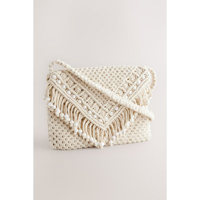 Sac bandoulière en macramé avec perles NEXT