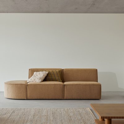 Banquette modulable en tissu camel, 2 places DARIO TIKAMOON