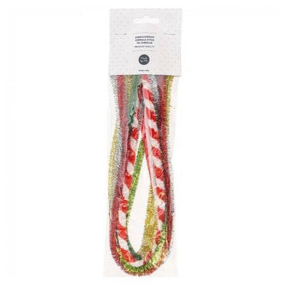 Chenille mixte de rouge et Vert 10x 50cm RICO DESIGN