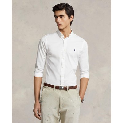 Embroidered Logo Fitted Shirt in Cotton POLO RALPH LAUREN