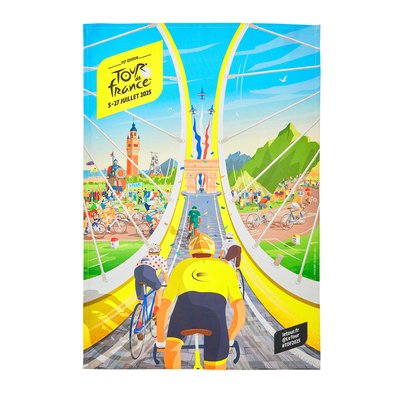 Torchon imprimé en coton, Tour de France COUCKE