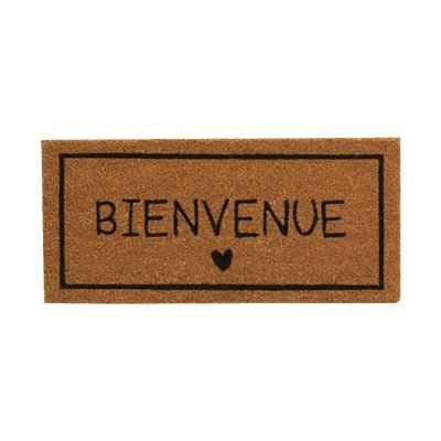 Petit paillasson en coco 55 x 25 cm Coeur bienvenue AUBRY GASPARD