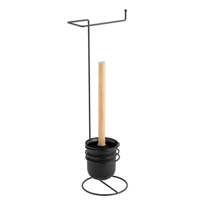 Dérouleur Papier Wc En Métal Noir Avec Brosse DECORATIE