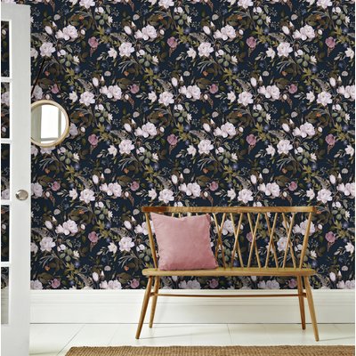 Papier peint fleurs d'églantine SUBLIME