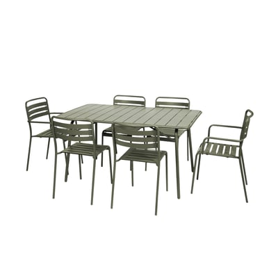 Table de jardin pliante métal + 6 assises AMÉLIA SWEEEK