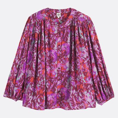 Chemise col mao, imprimé floral, manches 3/4 LA REDOUTE COLLECTIONS