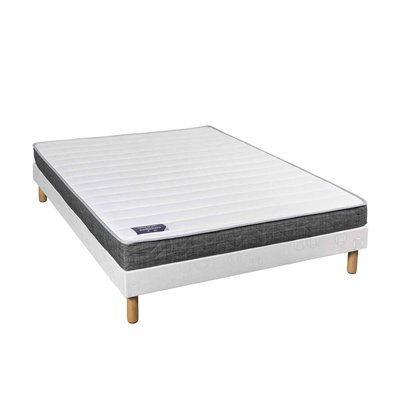 Matelas latex 14cm, sommier pieds ABONDANCE TERRE DE NUIT