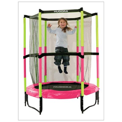 Le trampoline Joey Jump 3.0 rose de 140 cm de diamètre HUDORA