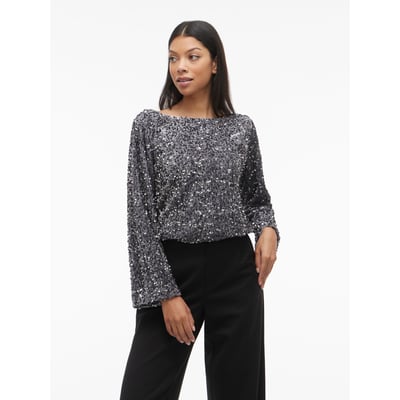Tunique Blouse Marron à Sequins Et Perles La Redoute - Taille 42/44 - Manches Courtes - Neuf Sans étiquettes