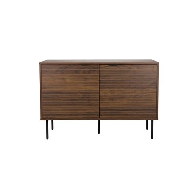 Buffet à rayures marron avec pieds métal noir BOITE A DESIGN