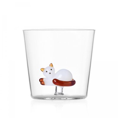 Verre Sleeping Cat Blanc et Ambre ICHENDORF