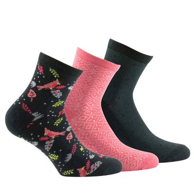 Lot de 3 paires socquettes en coton assorties KINDY