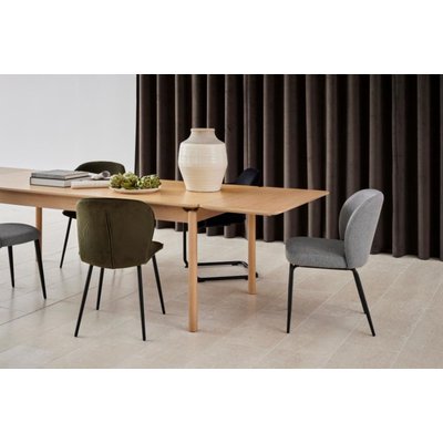 Chaises de salle à manger en velours côtelé vert (lot de 2) - EVE HELLIN, DEPUIS 1862