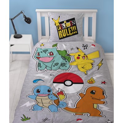 Parure de Lit Enfant Imprimée Réversible, PIKACHU EVOLUTION POKEMON