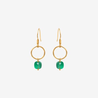 Boucles d'oreilles dorées à l'or fin FIDJI CAROLINE NAJMAN