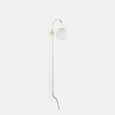Applique laiton et verre opaline, Moricio LA REDOUTE INTERIEURS