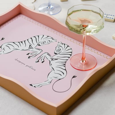 Zebra Rectangular Serving Tray YVONNE ELLEN